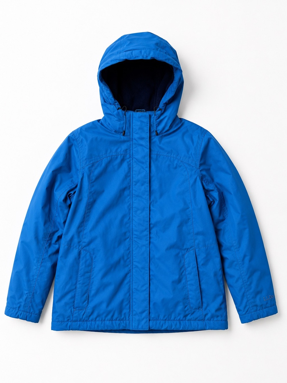 L.L. Bean Fleece Lined Hooded Winter Jacket Cozy Coat Blue Size XL